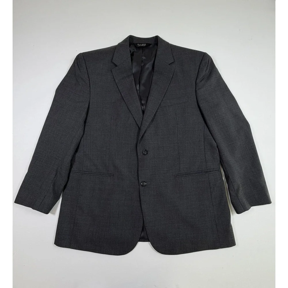 Jos. A. Bank Men's Sz 44R Suit Blazer Jacket 100% Wool Gray Subtle Stripes